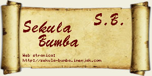 Sekula Bumba vizit kartica
